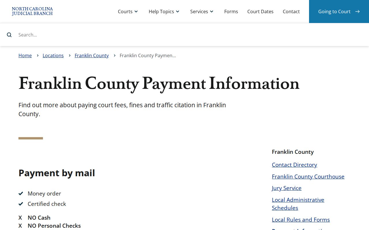 Franklin County magistrate information for arrest and bond records