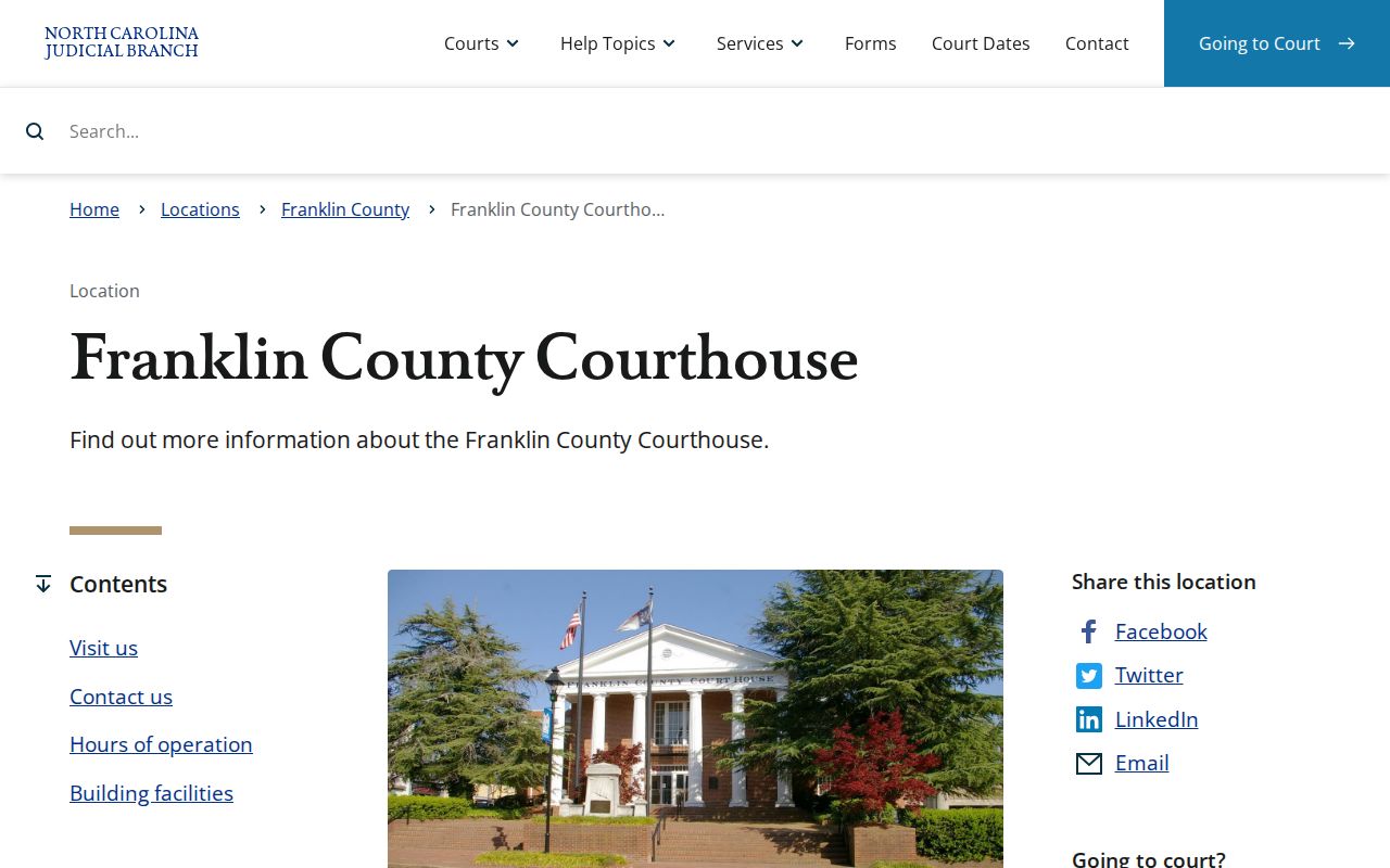 Franklin County courthouse for criminal court case files